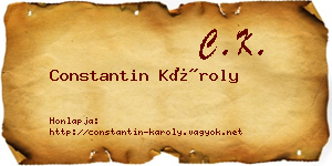 Constantin Károly névjegykártya