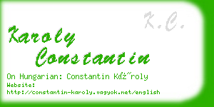 karoly constantin business card